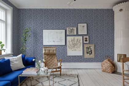 Marbled Hexagon Tiles, Dark Blue | Rebel Walls