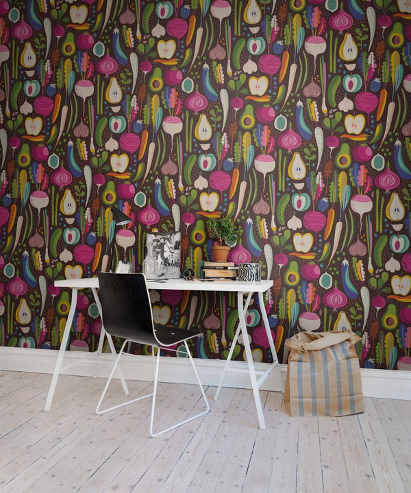 Fruits & Roots, Black | Rebel Walls