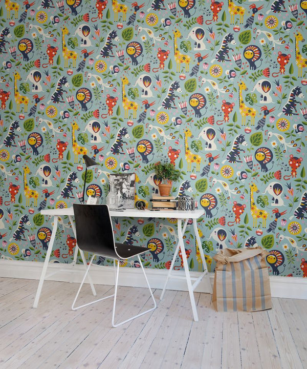 Jungle Folklore, Blue | Rebel Walls