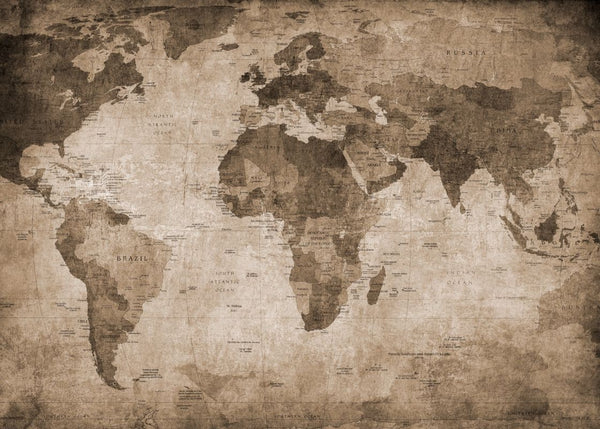 World Map, brown | Rebel Walls
