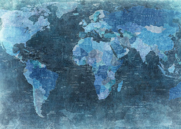 World Map, blue | Rebel Walls
