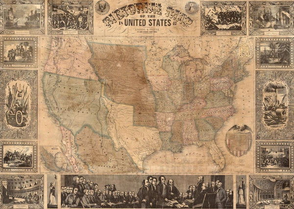Pictorial Map of the U.S. | Rebel Walls