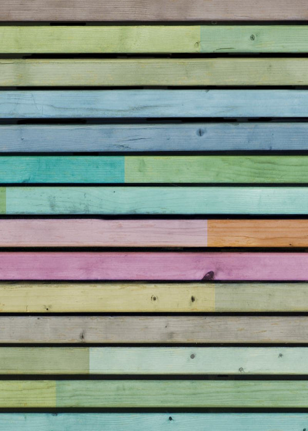 Wooden Slats, colourful | Rebel Walls