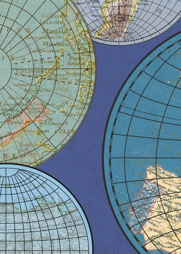Globes Gathering, Blue | Rebel Walls