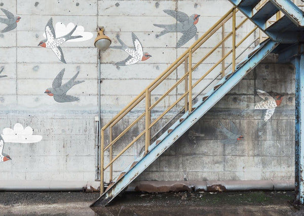 Stairway Graffiti, Swallow | Rebel Walls