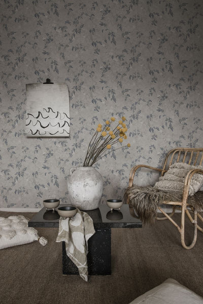 Irene indigo blue Wallcovering | Sandberg