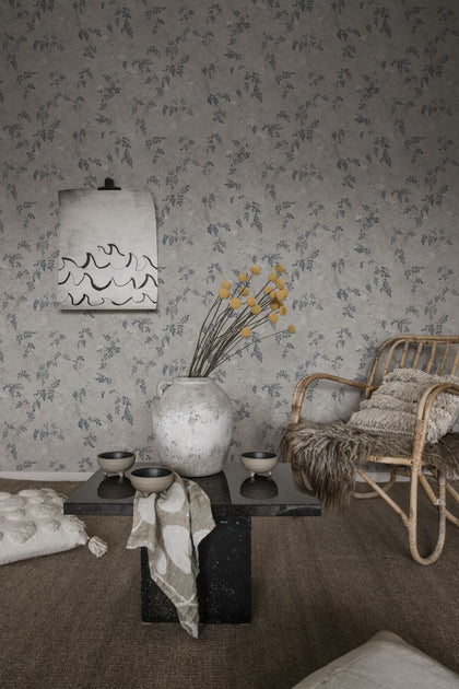 Irene indigo blue Wallcovering | Sandberg