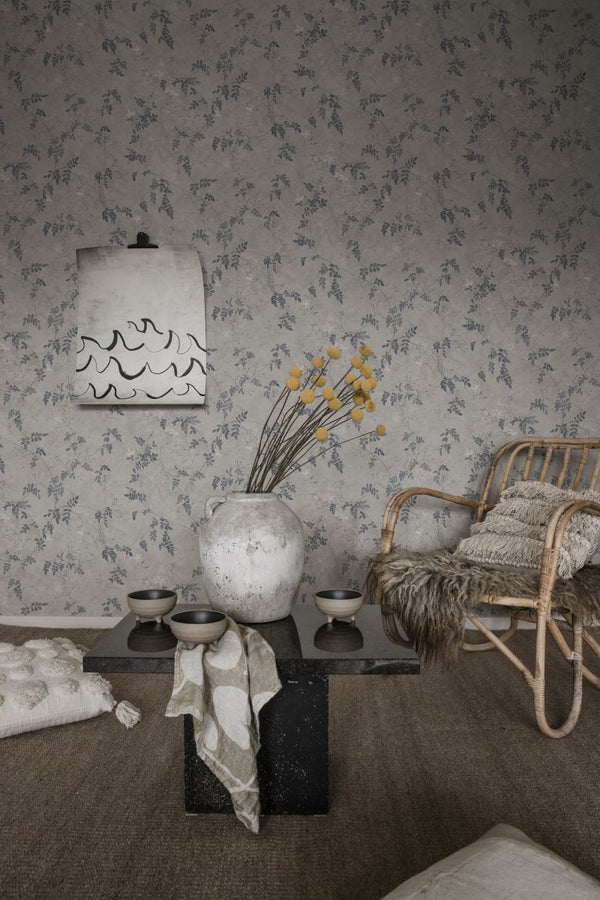 Irene indigo blue Wallcovering | Sandberg