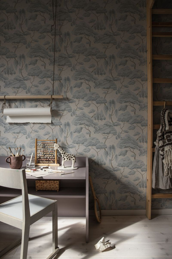 Kristoffer misty blue Wallcovering | Sandberg