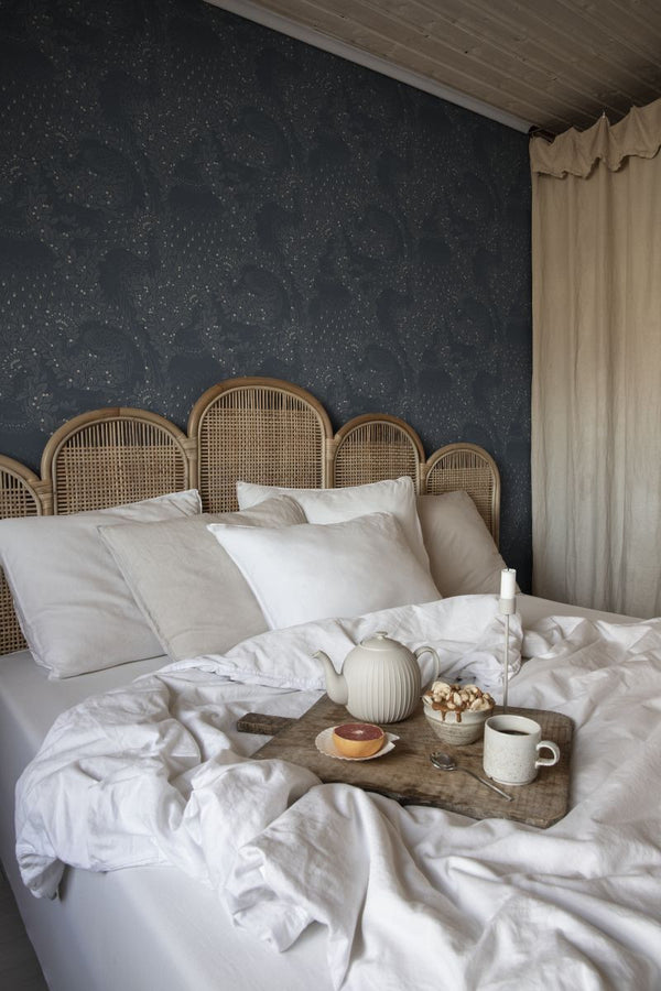 Evelina indigo blue Wallcovering | Sandberg