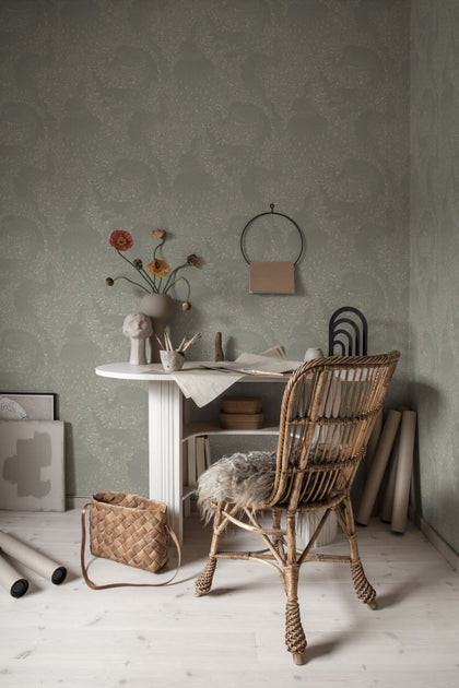 Evelina sage green Wallcovering | Sandberg