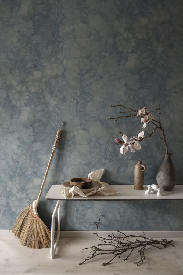 Monica misty blue Wallcovering | Sandberg