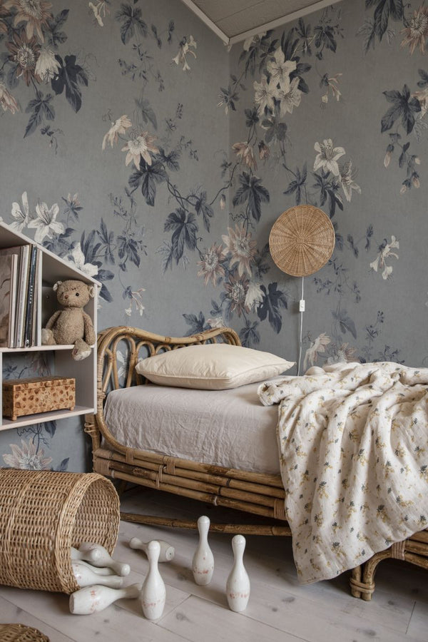 Faded passion Misty Blue Wallcovering | Sandberg