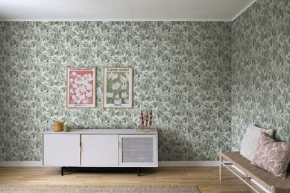 Kersti spring green Wallcovering | Sandberg