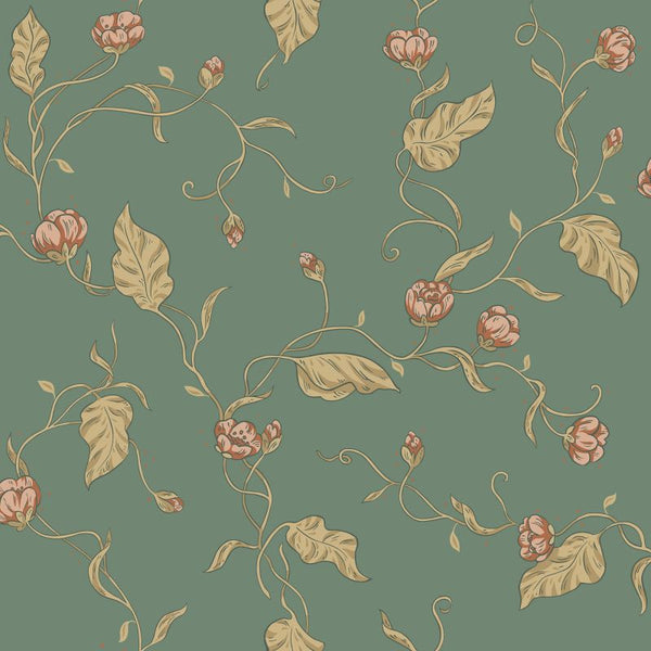 Elmire emerald Sample Wallcovering | Sandberg