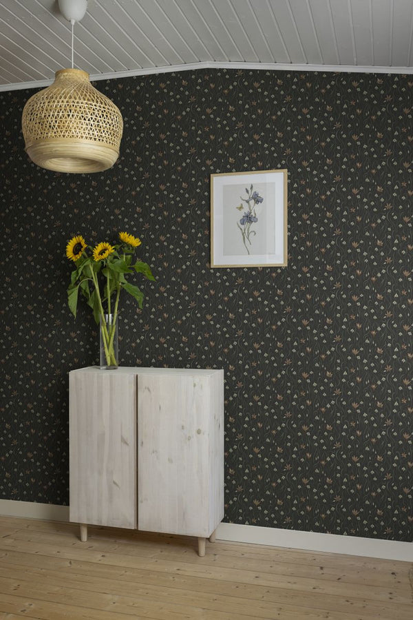 Signe charcoal Wallcovering | Sandberg