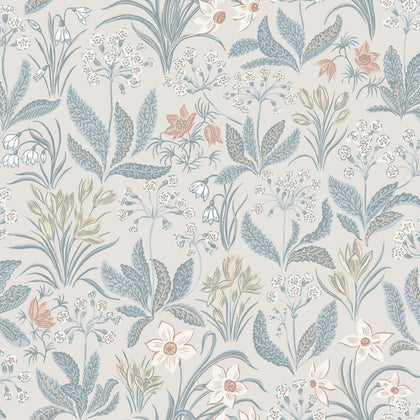Huset i Solen folklore blue Sample Wallcovering | Sandberg