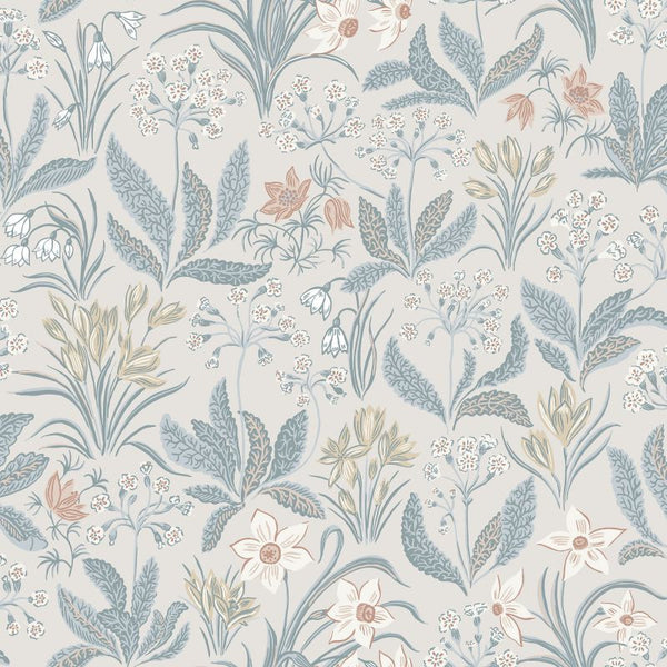 Huset i Solen folklore blue Sample Wallcovering | Sandberg