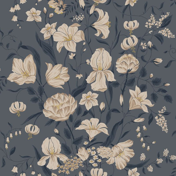 Karins bukett indigo Sample Wallcovering | Sandberg