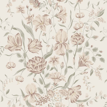 Karins bukett powder pink Sample Wallcovering | Sandberg