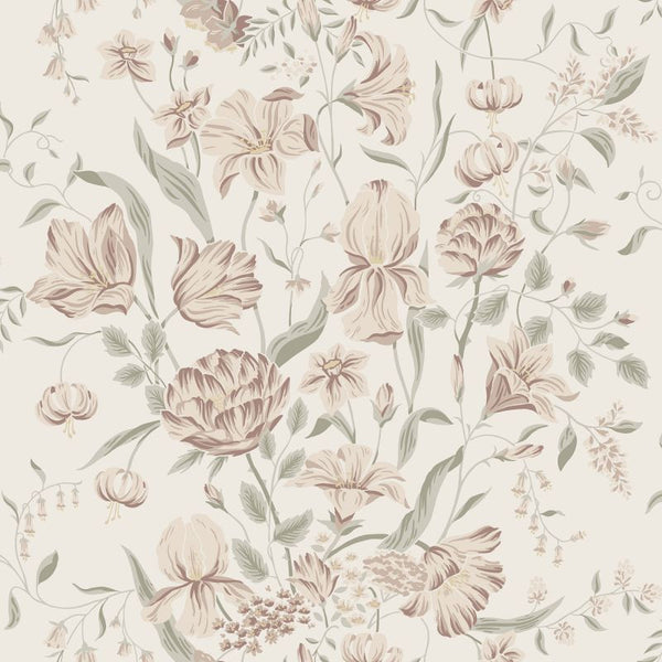 Karins bukett powder pink Sample Wallcovering | Sandberg