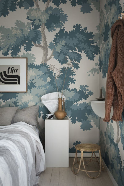 Raphael forest teal Wallcovering | Sandberg