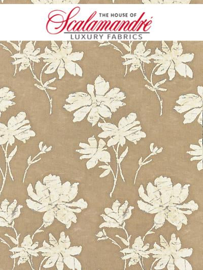 FLORE BATIK - FLAX - FABRIC - 27082-001 at Designer Wallcoverings and Fabrics, Your online resource since 2007