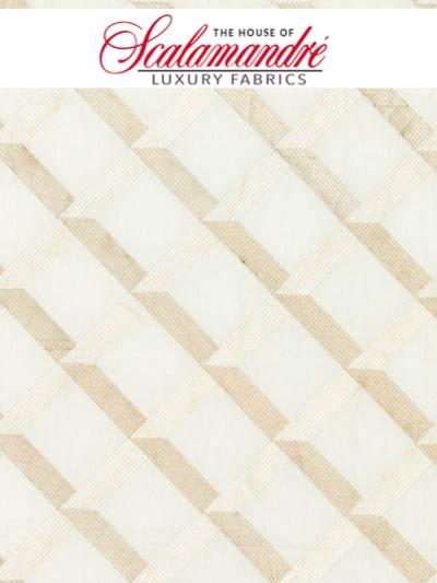 LATTICE EMBROIDERY - ALABASTER - FABRIC - 27090-001 at Designer Wallcoverings and Fabrics, Your online resource since 2007
