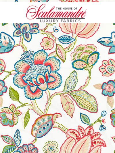 COROMANDEL EMBROIDERY - BLOOM - FABRIC - 27126-001 at Designer Wallcoverings and Fabrics, Your online resource since 2007