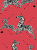 Zebras - Wallpaper - Masai Red Wallpaper | Scalamandre 