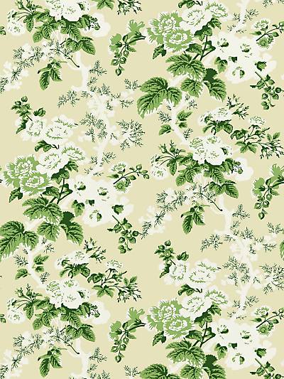 Ascot Floral Print - Verdure Wallpaper | Scalamandre 