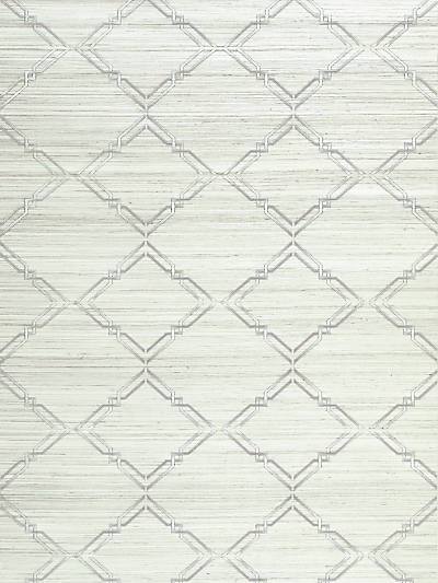 Monroe Embroidered Grasscloth - Glacier Wallpaper | Scalamandre 