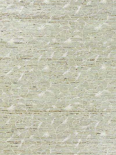Olivia Embroidered Grasscloth - Winter Wheat Wallpaper | Scalamandre 