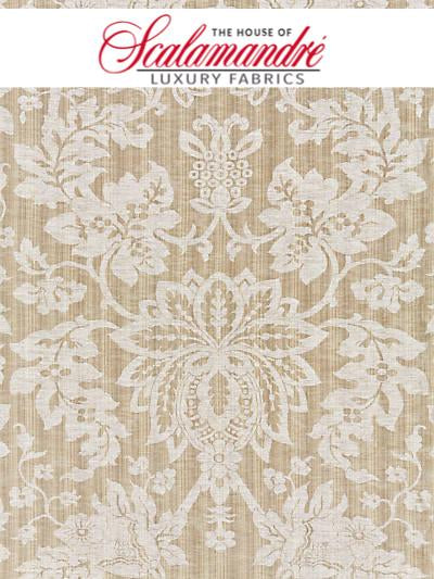 METALLINE DAMASK - FLAX - Scalamandre Fabrics, Fabrics - 27136-002 at Designer Wallcoverings and Fabrics, Your online resource since 2007