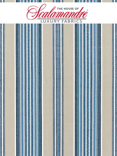CYRUS COTTON STRIPE - CHAMBRAY - Scalamandre Fabrics, Fabrics - 27180-002 at Designer Wallcoverings and Fabrics, Your online resource since 2007