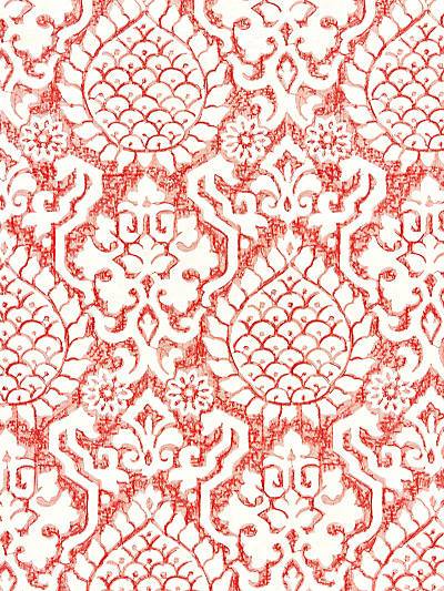 SURAT EMBROIDERY - CORAL - Scalamandre Fabrics, Fabrics - 27217-002 at Designer Wallcoverings and Fabrics, Your online resource since 2007