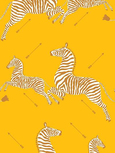 Zebras - Wallpaper - Zanzibar Gold Wallpaper | Scalamandre 