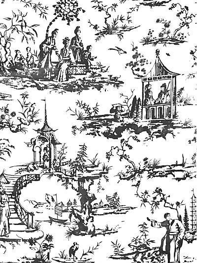 Summer Palace - Charcoal Wallpaper | Scalamandre 