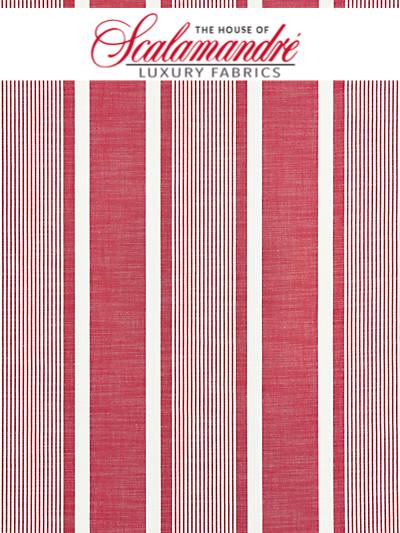 WELLFLEET STRIPE - BERRY - FABRIC - 27111-003 at Designer Wallcoverings and Fabrics, Your online resource since 2007