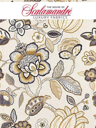COROMANDEL EMBROIDERY - FLAX - FABRIC - 27126-003 at Designer Wallcoverings and Fabrics, Your online resource since 2007
