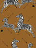 Zebras Vinyl Wallpaper - Safari Brown | Scalamandre Wallpaper | Scalamandre 