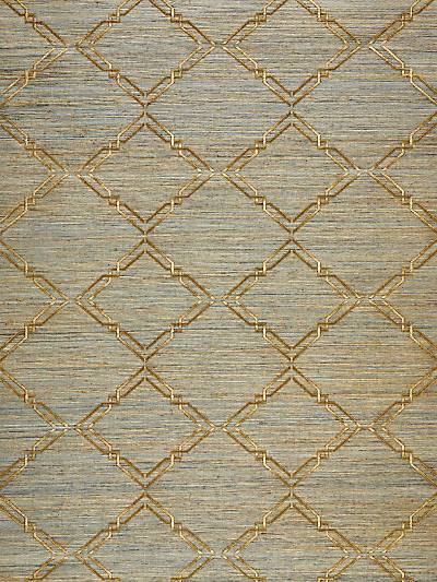 Monroe Embroidered Grasscloth - Bronze | Scalamandre