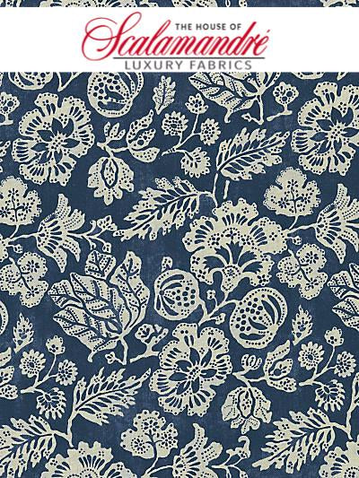 CALAIS LINEN PRINT - INDIGO - FABRIC - 16607-004 at Designer Wallcoverings and Fabrics, Your online resource since 2007
