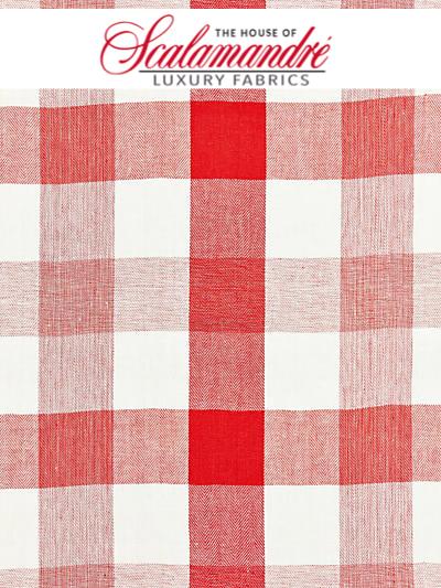 WESTPORT LINEN PLAID - CORAL - Scalamandre Fabrics, Fabrics - 27135-004 at Designer Wallcoverings and Fabrics, Your online resource since 2007
