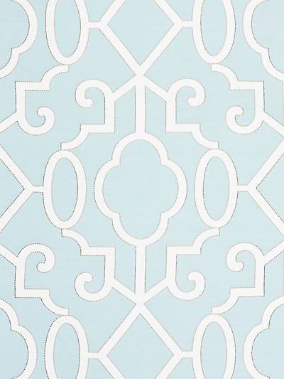 Ming Fretwork - Aquamarine Wallpaper | Scalamandre 