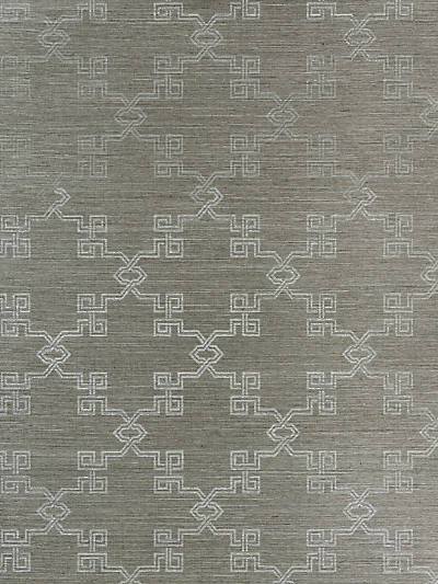 SUZHOU LATTICE SISAL - SILVER ON PEWTER - SCALAMANDRE WALLPAPER - SC_0004WP88374 at Designer Wallcoverings and Fabrics, Your online resource since 2007
