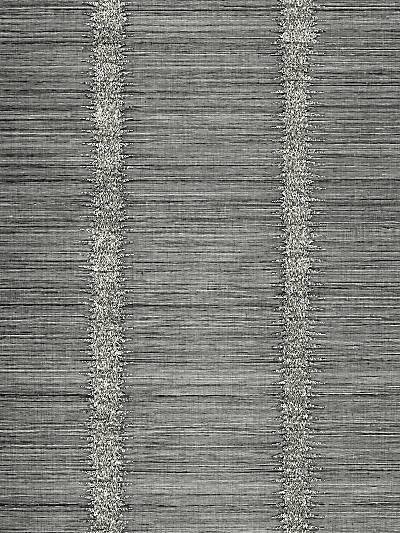 Veronica Beaded Grasscloth - Carbon Wallpaper | Scalamandre 