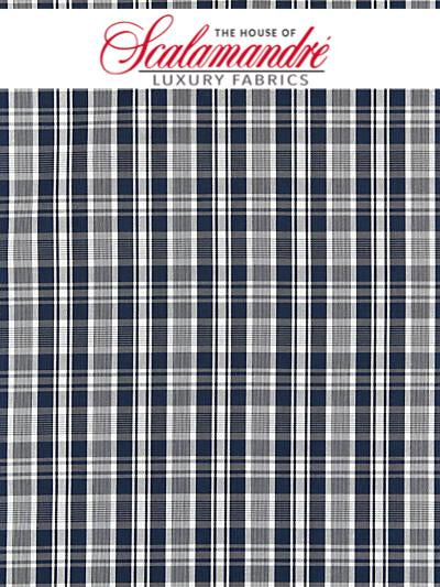 PRESTON COTTON PLAID - NAVY - FABRIC - 27122-005 at Designer Wallcoverings and Fabrics, Your online resource since 2007