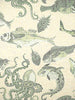 Mikonos - Green & Eggshell Wallpaper | Scalamandre 