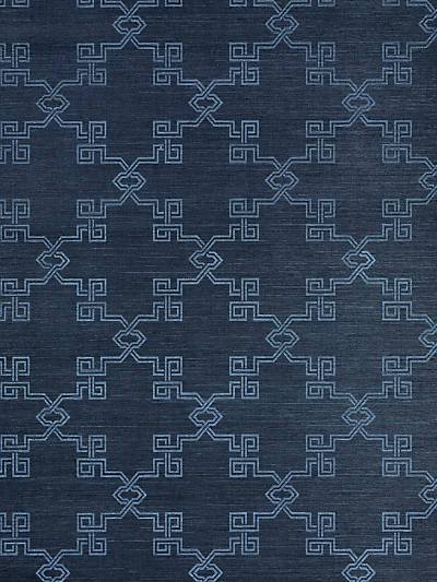 Suzhou Lattice Sisal - Midnight Wallpaper | Scalamandre 